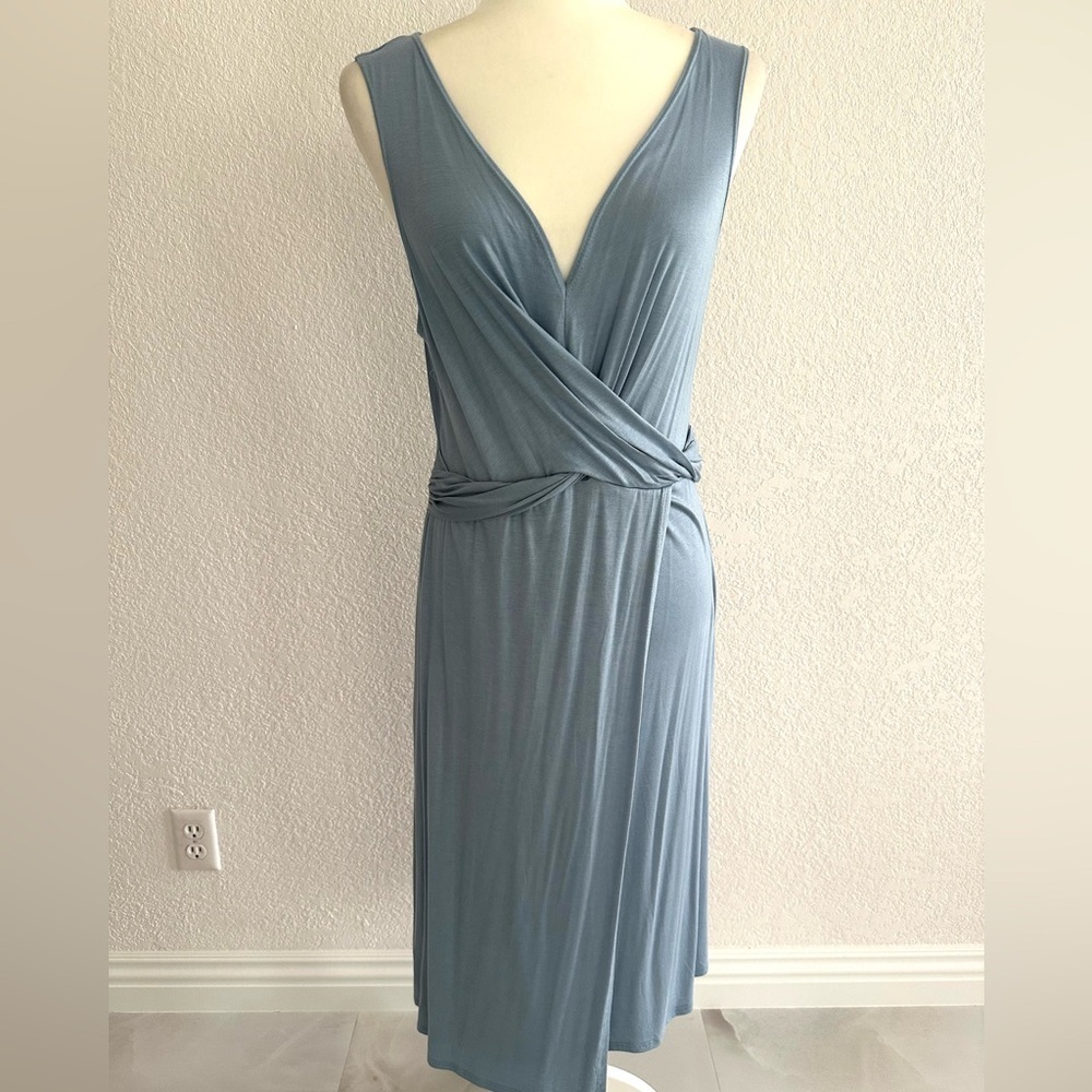 Powder Blue Midi Sleeveless Dress